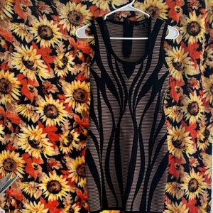 Forever 21 Black and Tan Striped Mini Dress